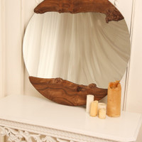 آینه چوبی چنار دایره ای