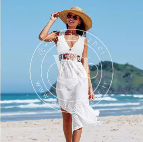 Women's Plunging V-Neck Crochet Maxi Cover-Up Dress - Cupshe