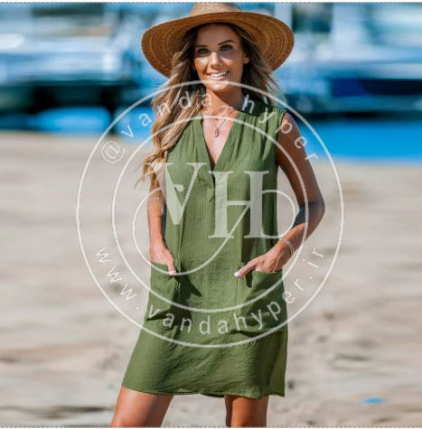 Women's Olive Patch Pocket Mini Cover-Up Dress - Cupshe